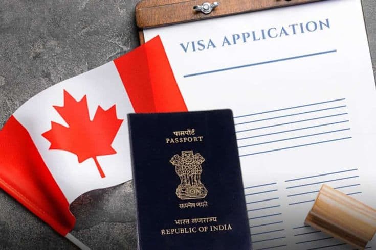 Traveler reviewing Canada visa documents