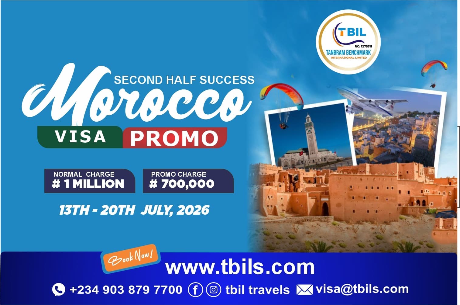 Morocco Visa Promo — TBILS Travel Nigeria